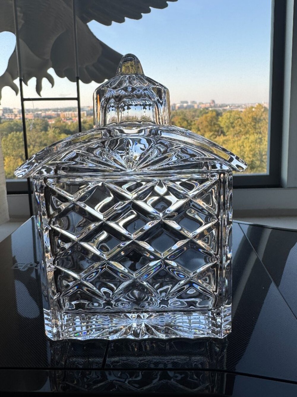 Vintage Gorham Chantilly Crystal Tea Caddy – Candy Dish – Holiday Gift